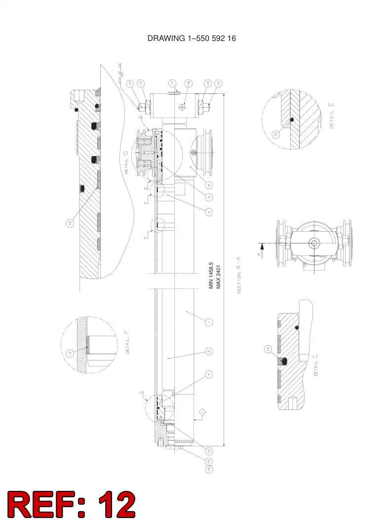 55059349 550 593 49 Seal kit - Sandvik Technical Drawing