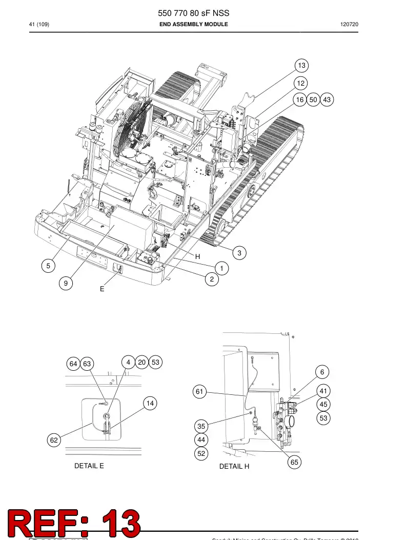 55059413 550 594 13 Transport support - Sandvik Technical Drawing