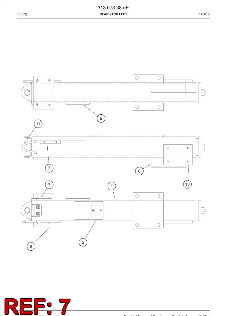 55059422 550 594 22 Plate, Mounting - Sandvik Technical Drawing