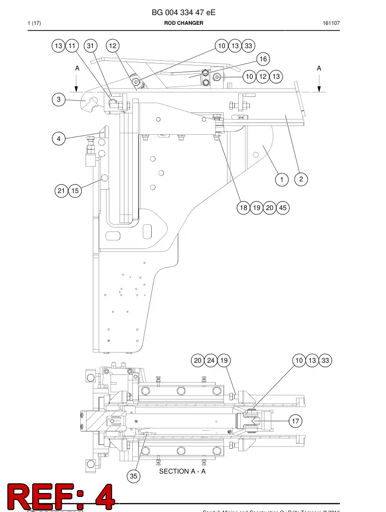 55059481b 550 594 81b Latch - Sandvik Technical Drawing