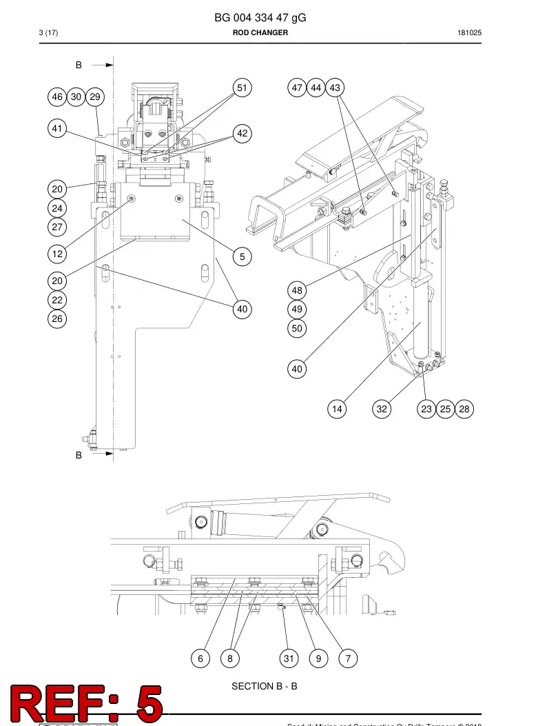 55059482b 550 594 82b Frame - Sandvik Technical Drawing