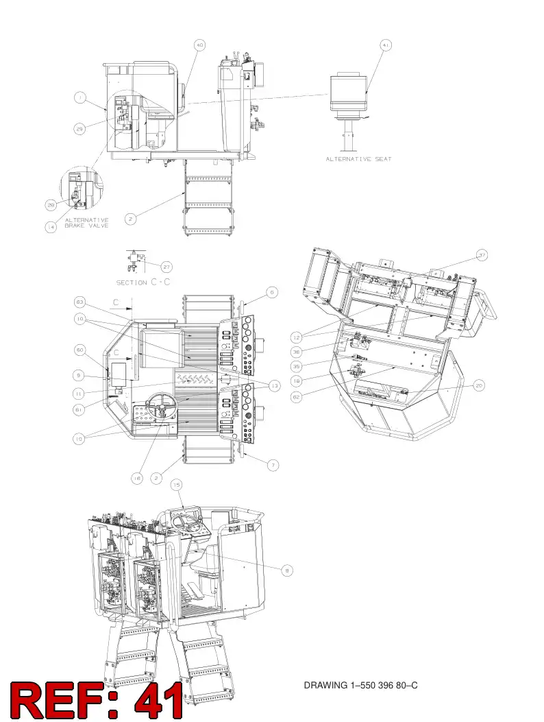 55059528 550 595 28 SEAT ASSEMBLY - Sandvik Technical Drawing
