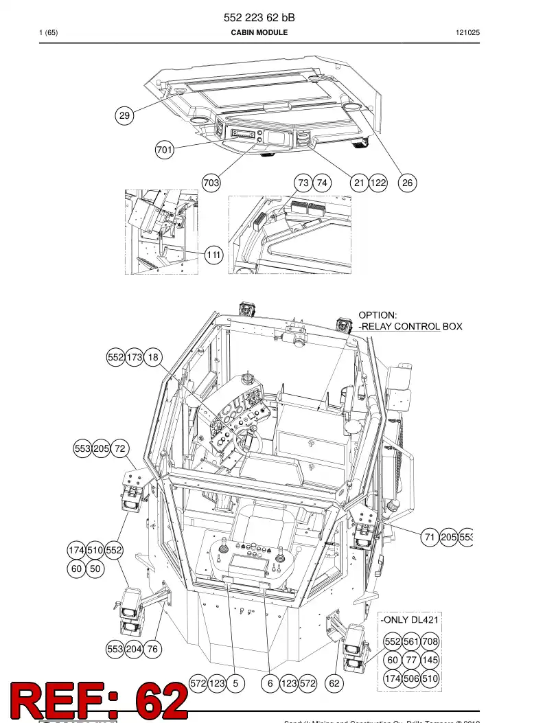 55059530 550 595 30 Plate - Sandvik Technical Drawing