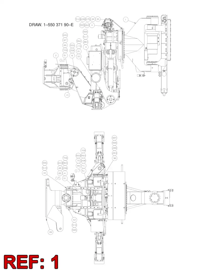 55059619 550 596 19 BOOM ASSEMBLY - Sandvik Technical Drawing