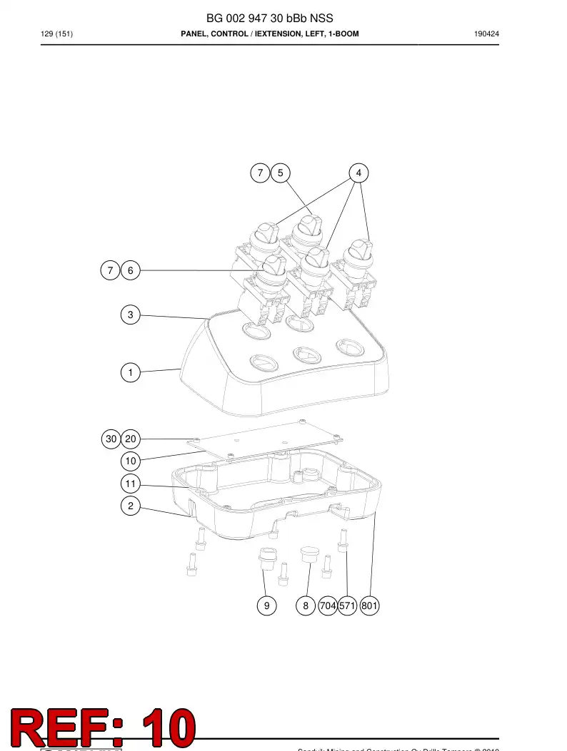 55059638a 550 596 38a Card, Control - Sandvik Technical Drawing
