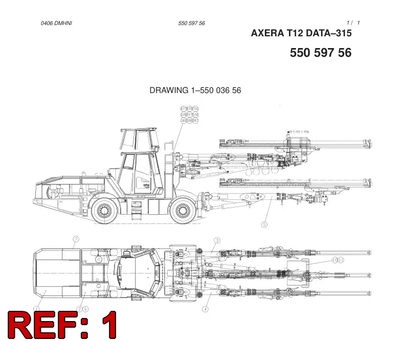 55059744 550 597 44 REAR MODULE - Sandvik Technical Drawing
