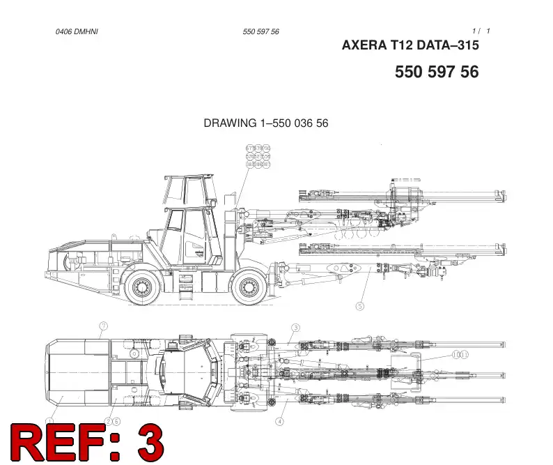55059747 550 597 47 DRILLING MODULE - Sandvik Technical Drawing
