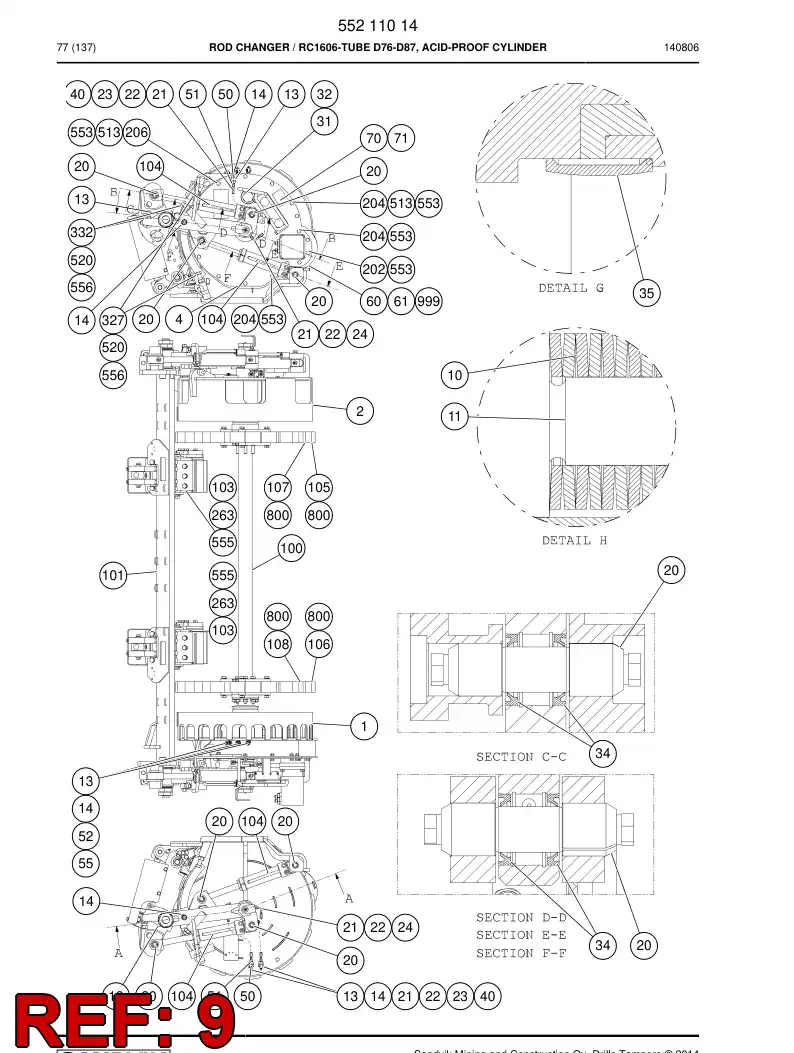 55059887a 550 598 87a LIMPIAPARABRISAS - Sandvik Technical Drawing