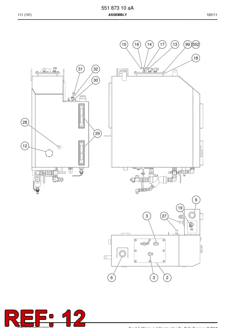55060318 550 603 18 Terminal box - Sandvik Technical Drawing