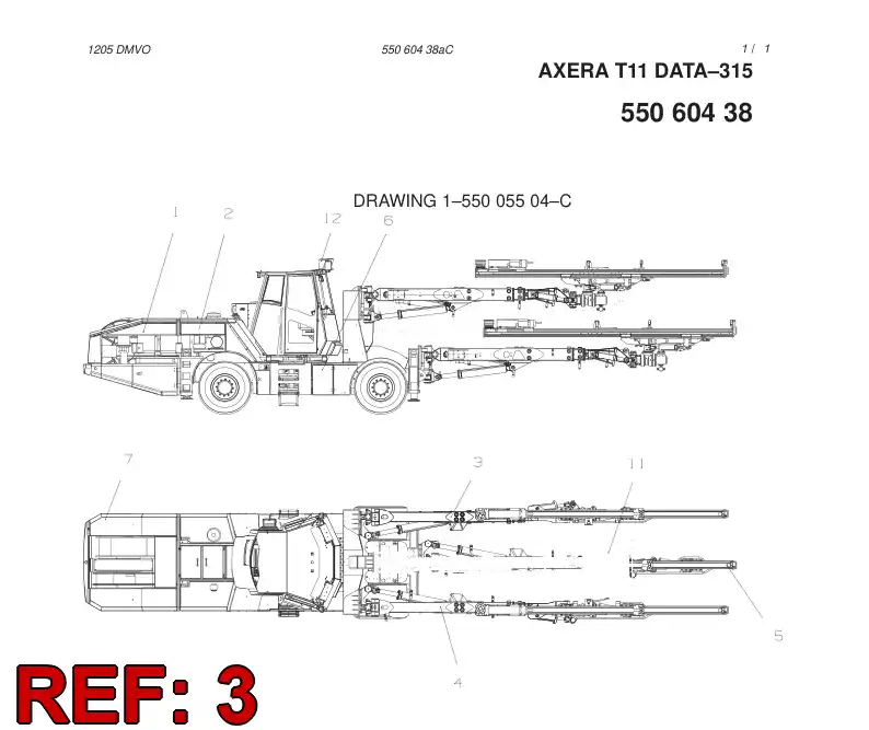 55060432 550 604 32 DRILLING MODULE - Sandvik Technical Drawing