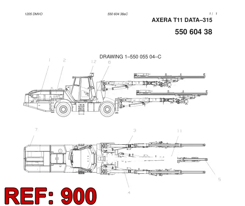 55060437 550 604 37 SEPARATE PARTS - Sandvik Technical Drawing