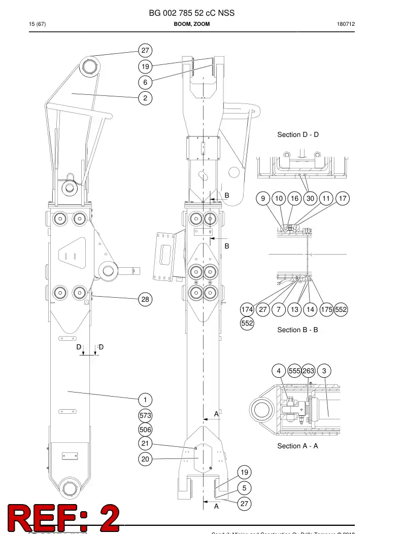 55060495d 550 604 95d Tube, Inner - Sandvik Technical Drawing