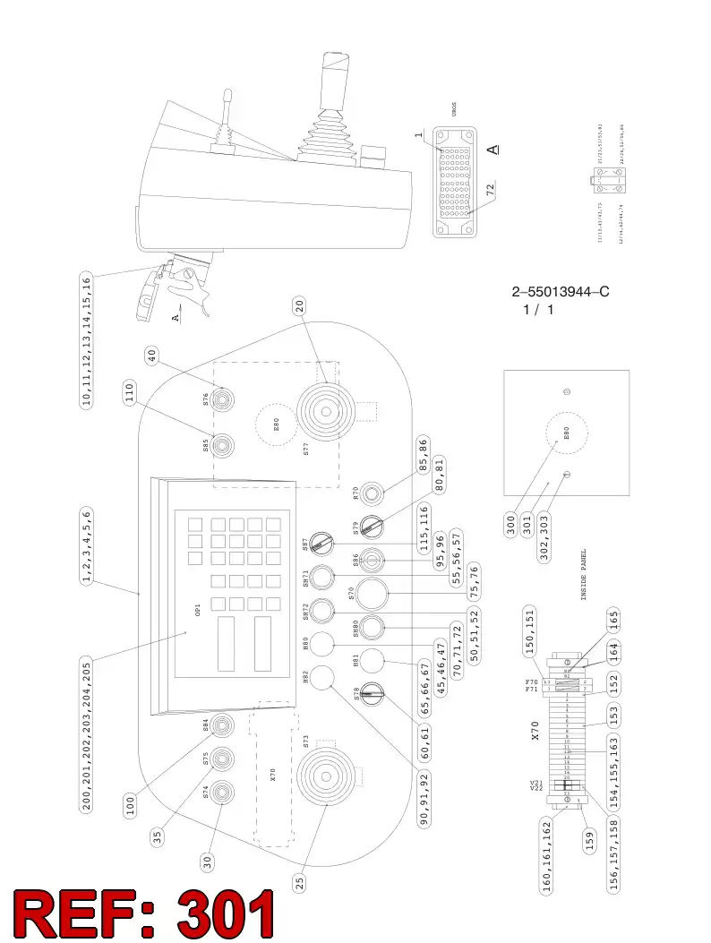 55060767 550 607 67 Plate, Mounting - Sandvik Technical Drawing