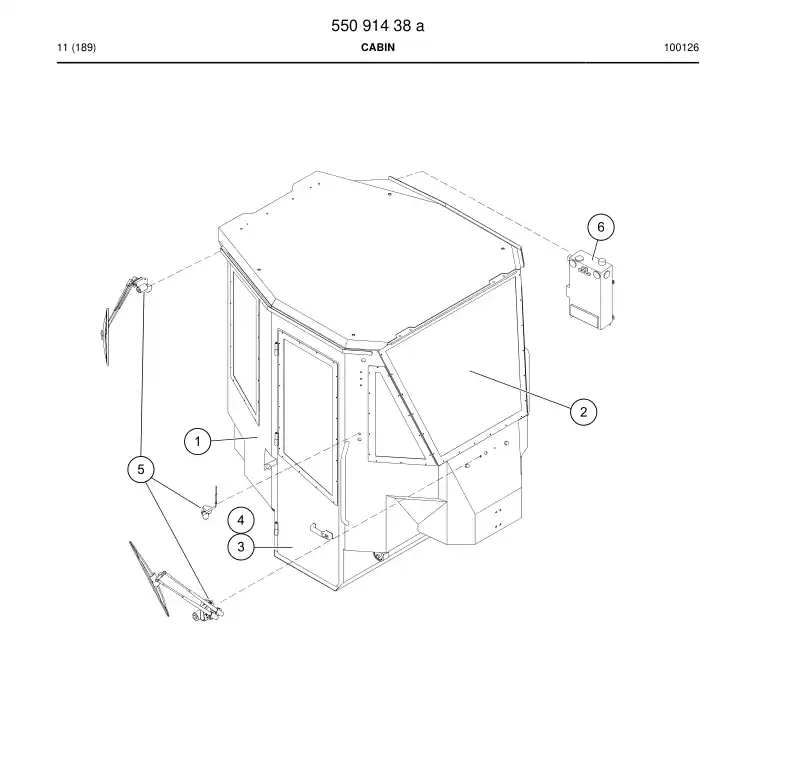 55060840 550 608 40 Cabin frame - Sandvik Technical Drawing