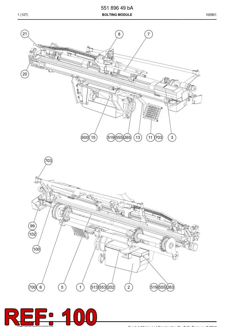 55060913 550 609 13 Wrench, HE 300 - Sandvik Technical Drawing