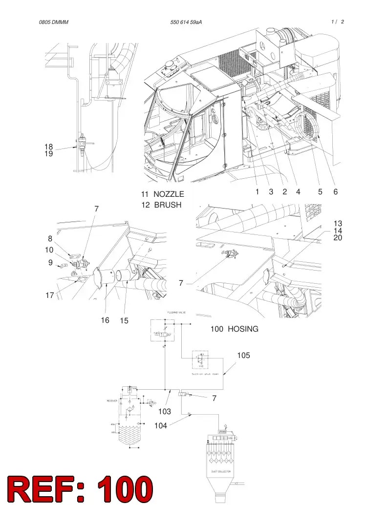 55060987 550 609 87 HOSE SET - Sandvik Technical Drawing
