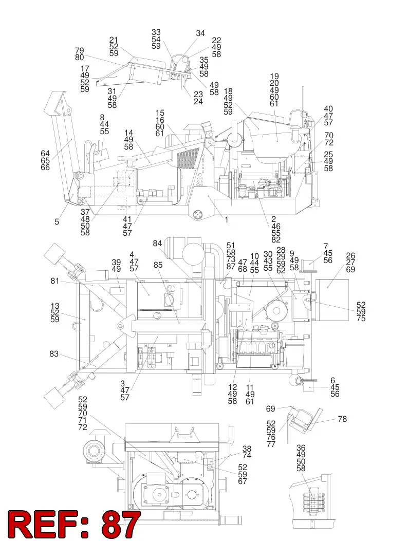 55061047 550 610 47 Valve, Over Center - Sandvik Technical Drawing