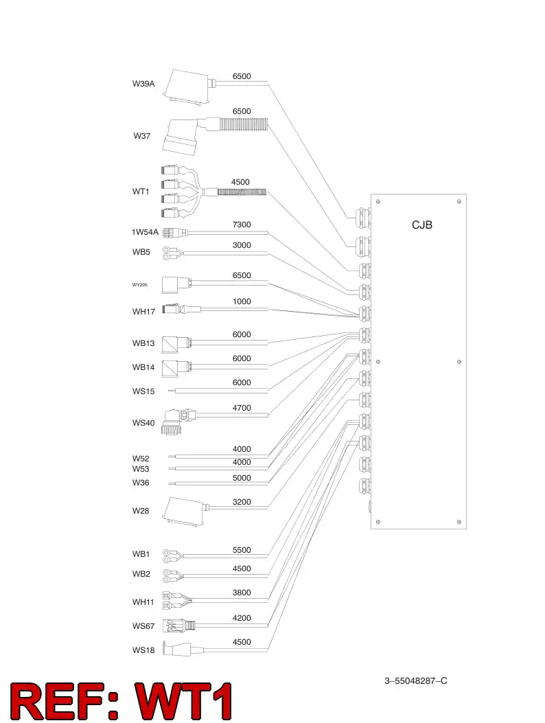 55061080 550 610 80 Wiring harness assembly - Sandvik Technical Drawing