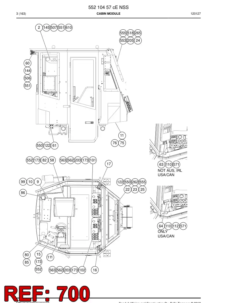 55061137 550 611 37 Insulation and lining - Sandvik Technical Drawing
