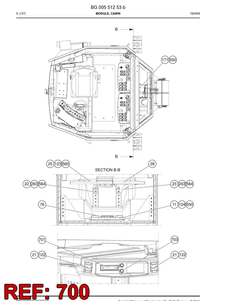 55061137b 550 611 37b Insulation And Lining - Sandvik Technical Drawing