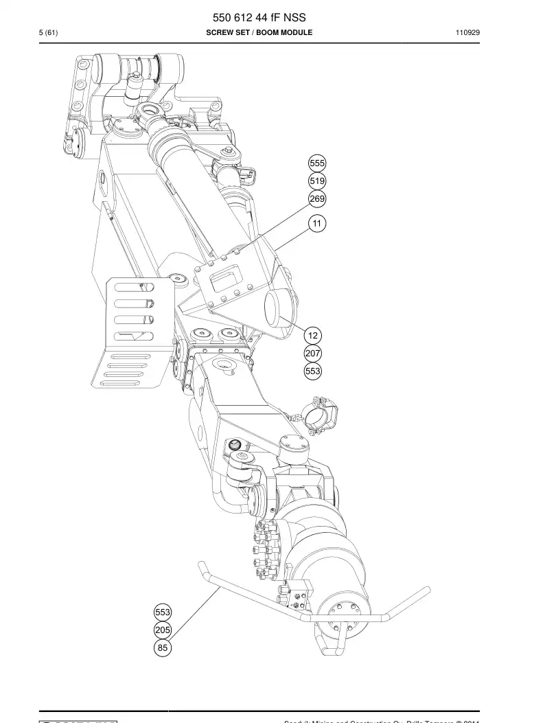 55061244f 550 612 44f Screw Kit - Sandvik Technical Drawing