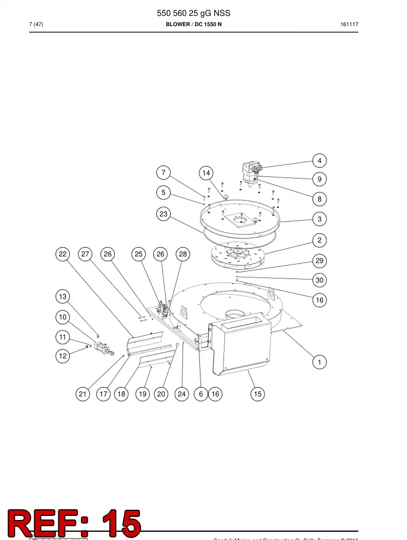 55061266 550 612 66 Cover, Rear - Sandvik Technical Drawing