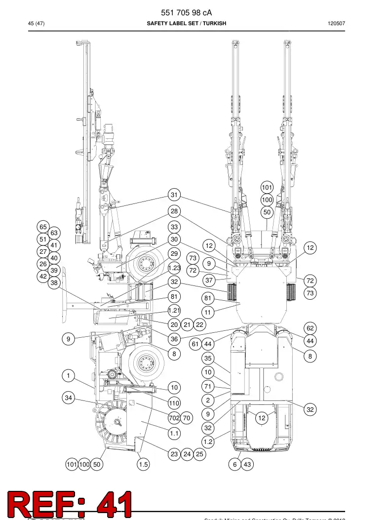 55061337a 550 613 37a Sign - Sandvik Technical Drawing
