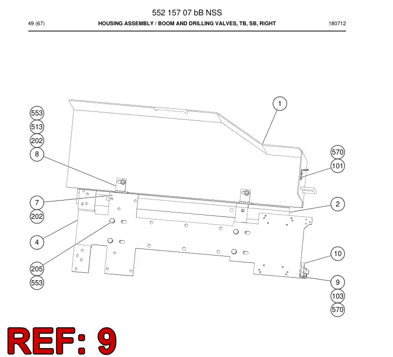 55061370b 550 613 70b Plate - Sandvik Technical Drawing