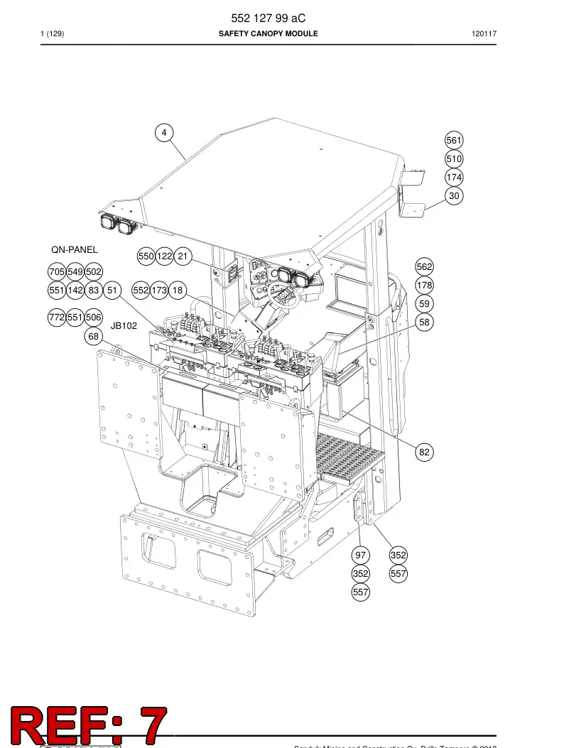 55061387 550 613 87 Sensor assembly - Sandvik Technical Drawing
