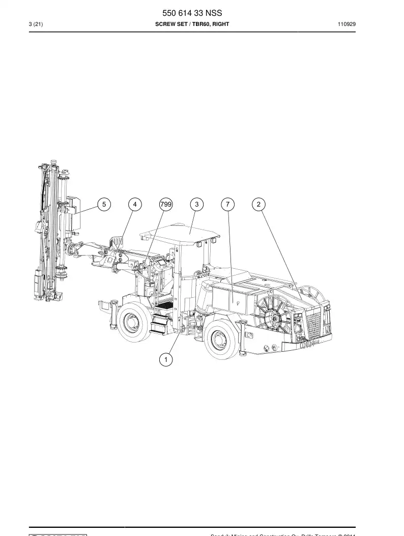 55061433 550 614 33 Screw set - Sandvik Technical Drawing