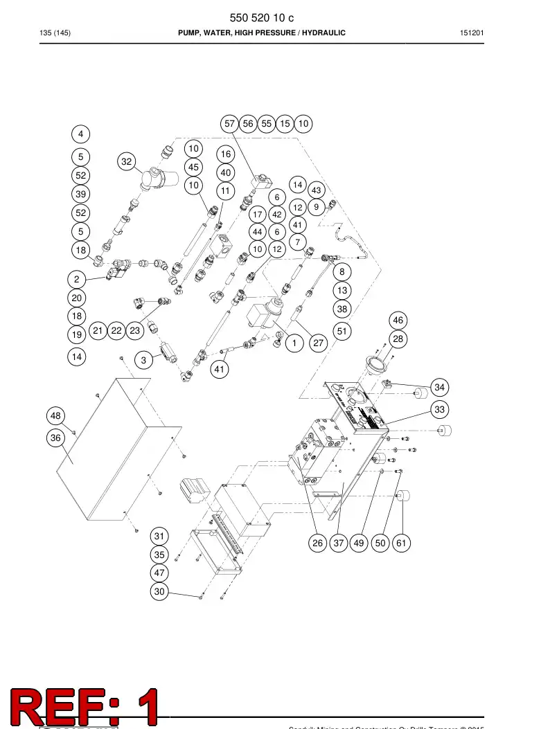 55061438a 550 614 38a Solenoid valve (water) - Sandvik Technical Drawing