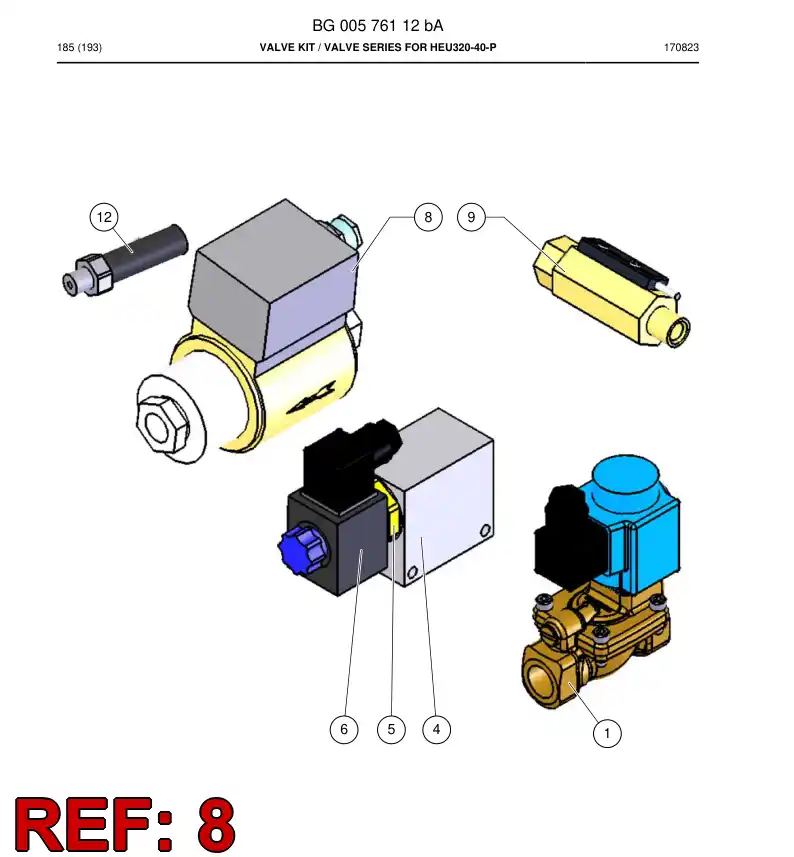 55061438b 550 614 38b Valve, Solenoid - Sandvik Technical Drawing