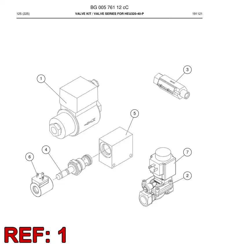 55061438c 550 614 38c Valve, Solenoid - Sandvik Technical Drawing