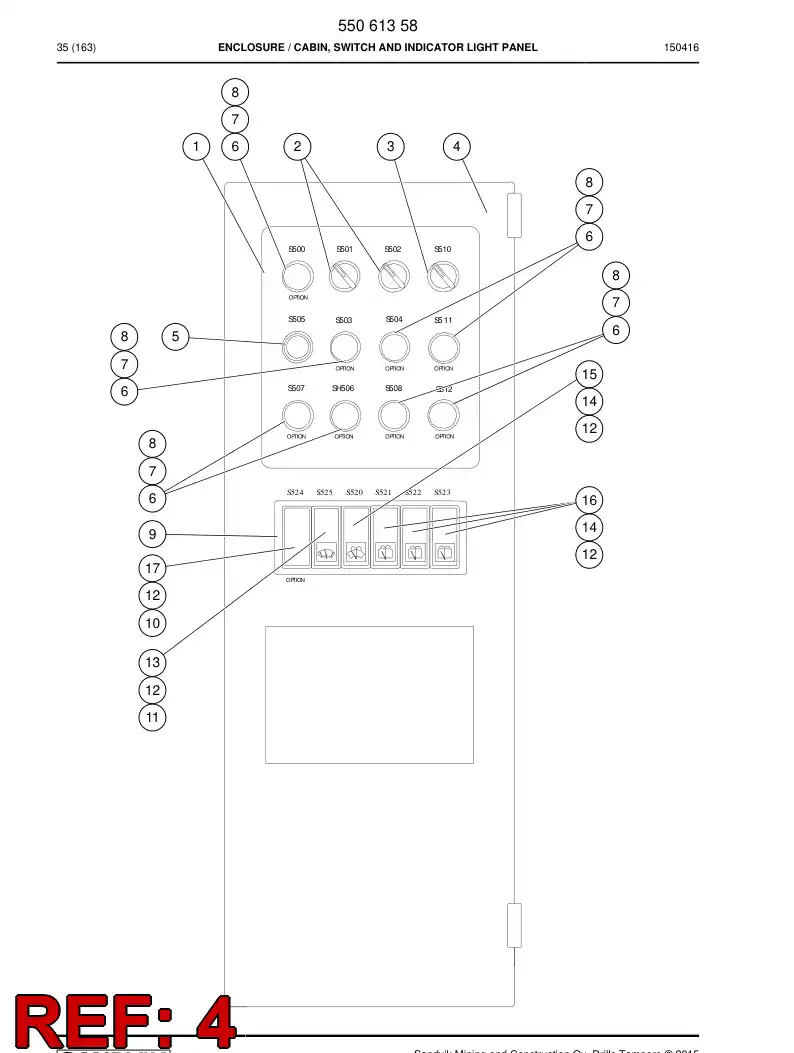 55061450 550 614 50 COMPARTIMENTO - Sandvik Technical Drawing