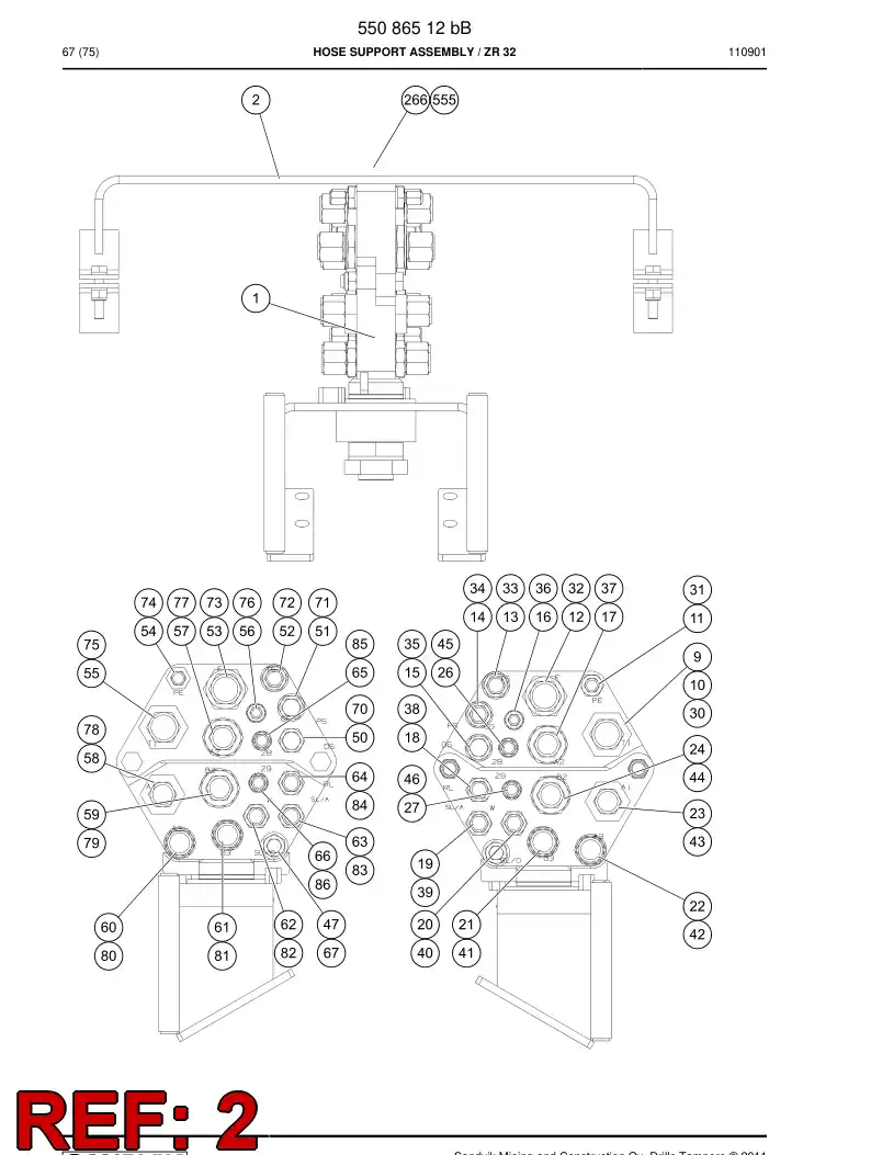 55061579a 550 615 79a Supporting block - Sandvik Technical Drawing