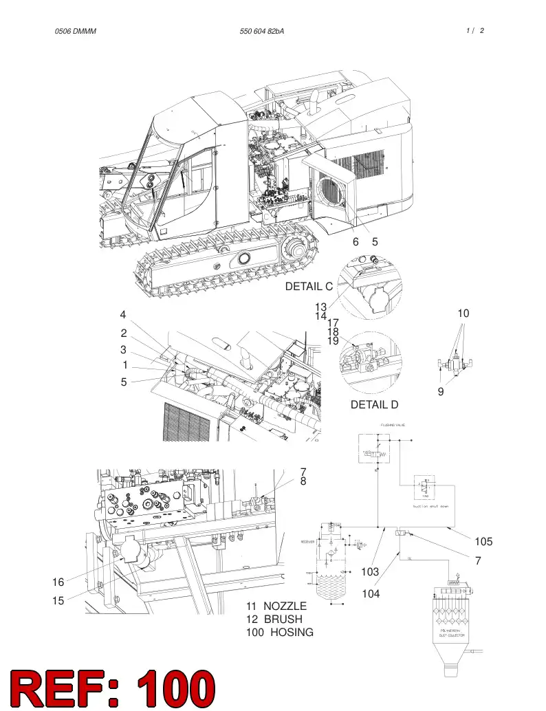 55061716 550 617 16 HOSE SET - Sandvik Technical Drawing