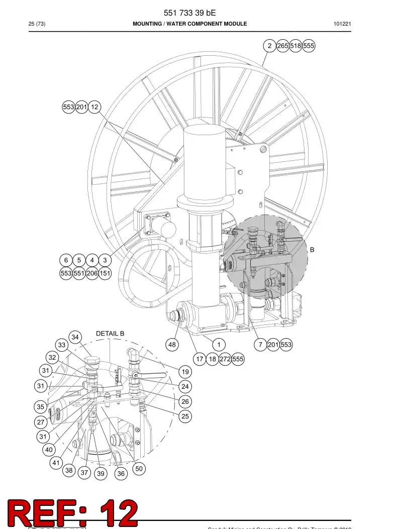 55061725 550 617 25 Guard - Sandvik Technical Drawing