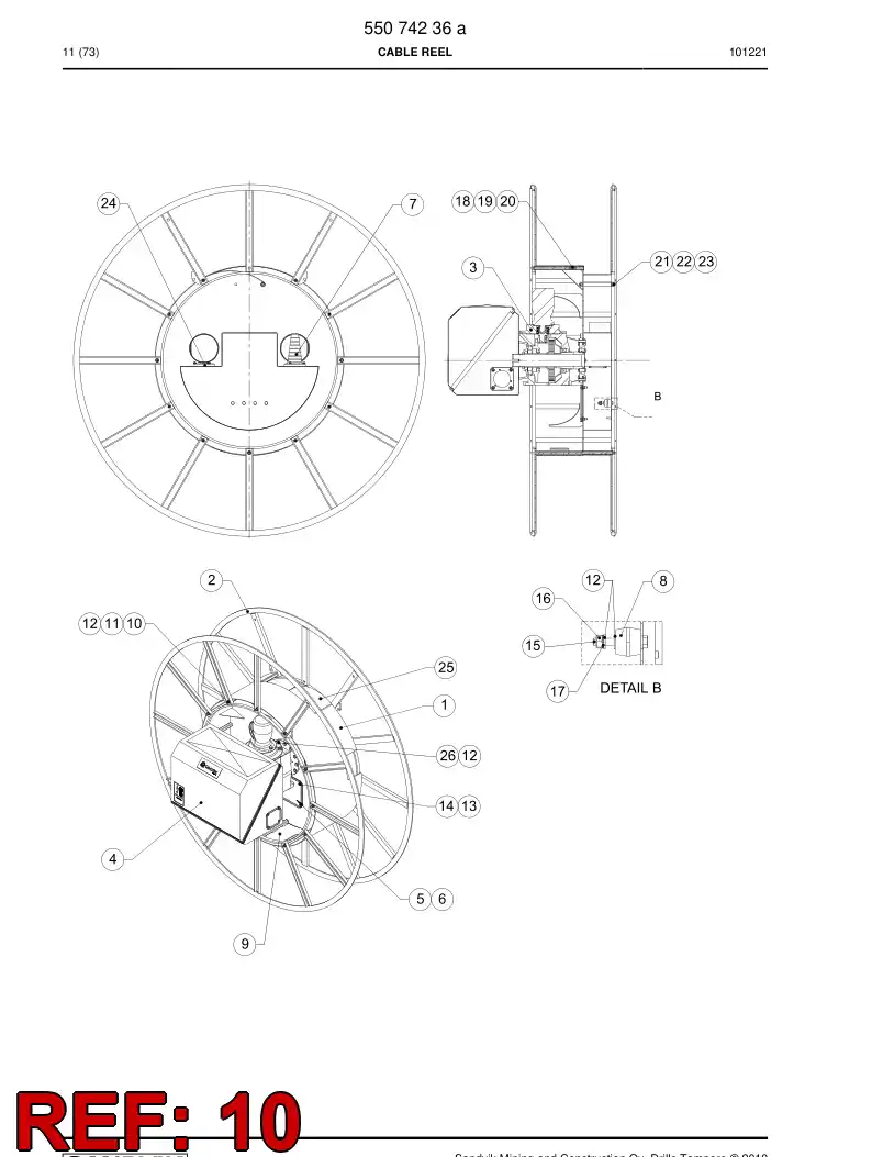 55061749 550 617 49 Tie rod - Sandvik Technical Drawing