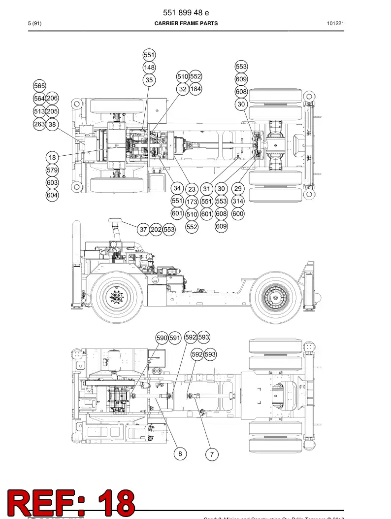 55061778a 550 617 78a Oscillation cradle - Sandvik Technical Drawing