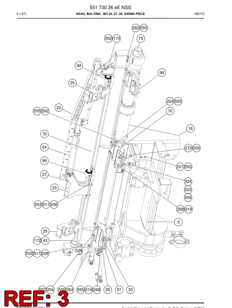 55061917d 550 619 17d Frame - Sandvik Technical Drawing
