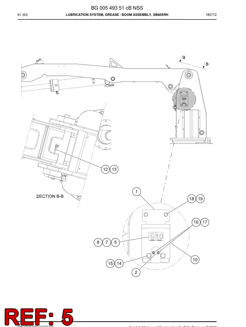 55061937 550 619 37 Sign - Sandvik Technical Drawing