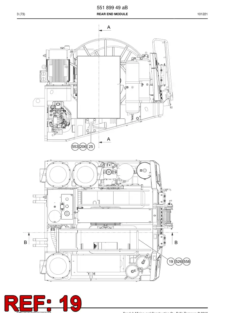 55061964 550 619 64 Shaft - Sandvik Technical Drawing