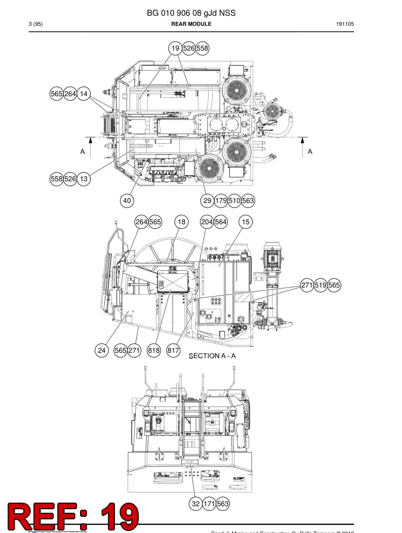 55061964c 550 619 64c Shaft - Sandvik Technical Drawing