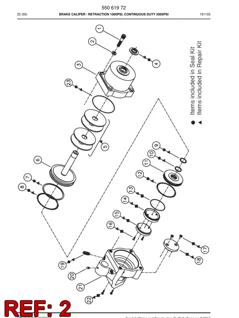 55061976 550 619 76 Repair Kit - Sandvik Technical Drawing