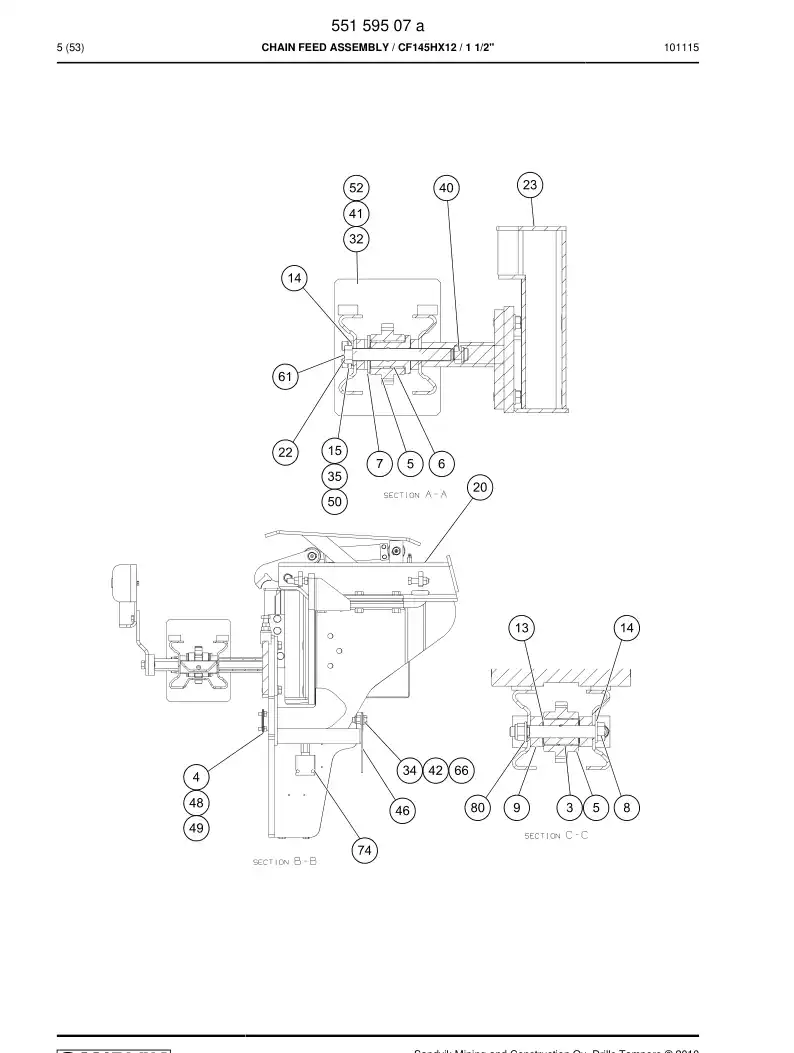 55062016a 550 620 16a Support - Sandvik Technical Drawing