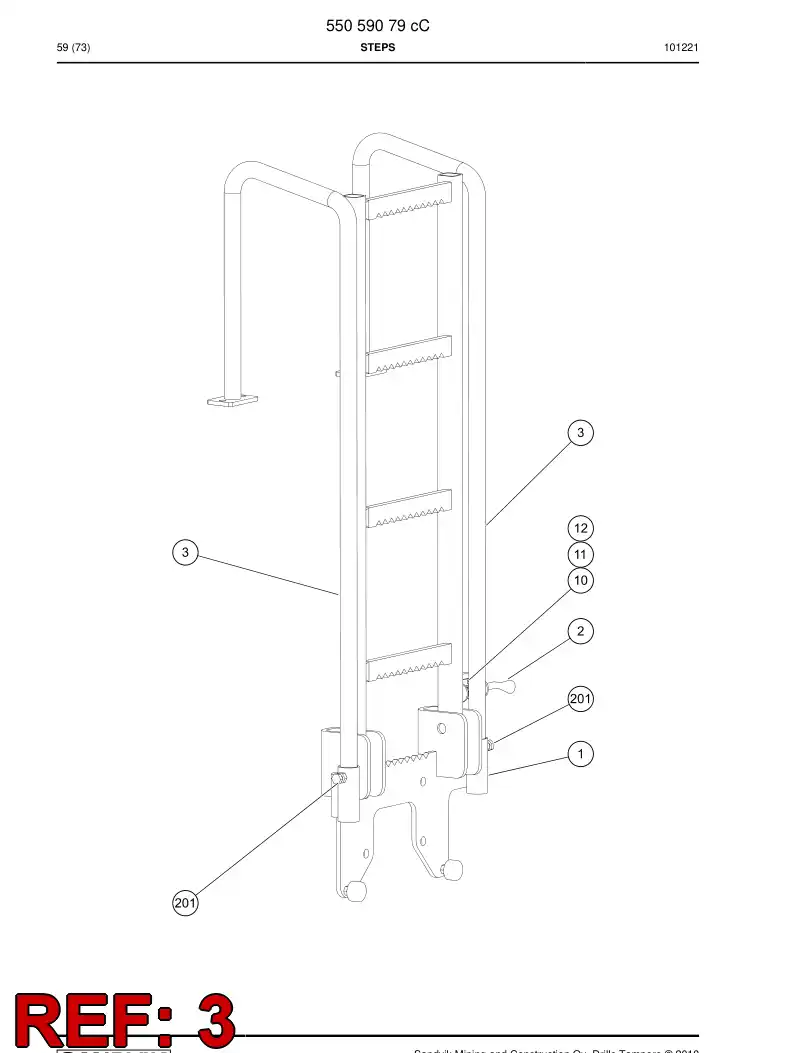 55062179 550 621 79 Handle - Sandvik Technical Drawing