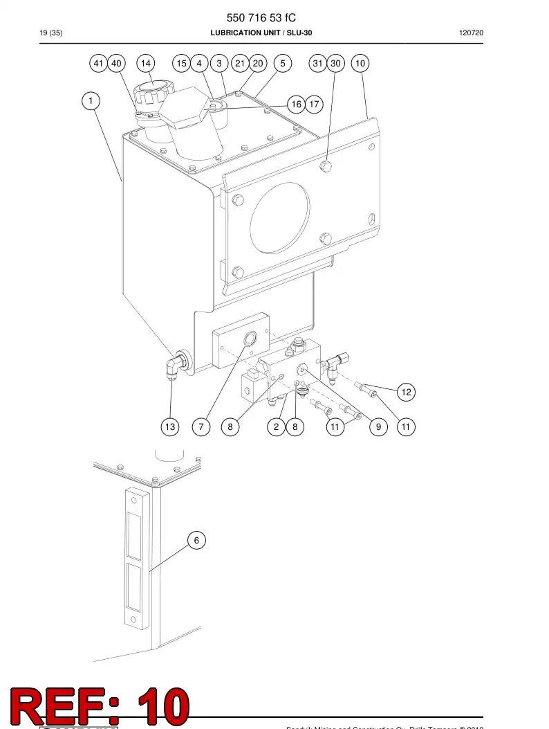 55062237 550 622 37 Supporting block - Sandvik Technical Drawing