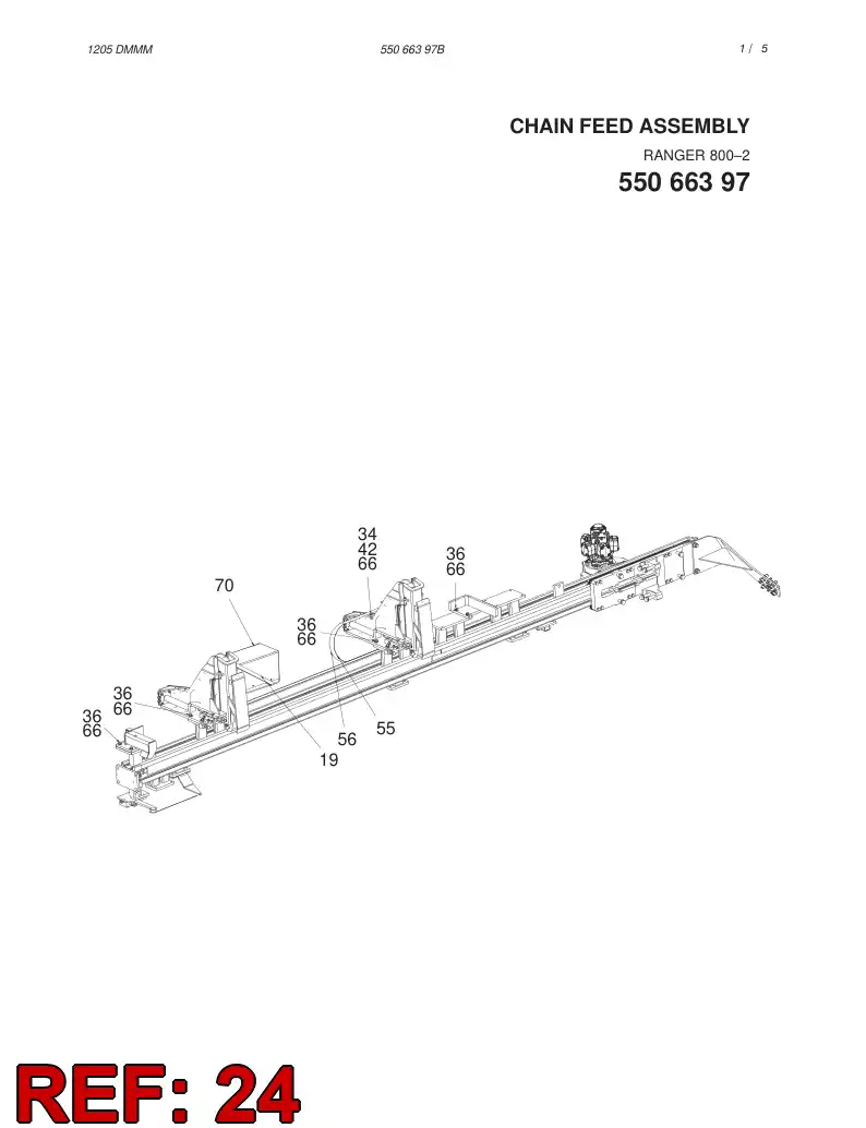 55062252 550 622 52 Rear plate - Sandvik Technical Drawing