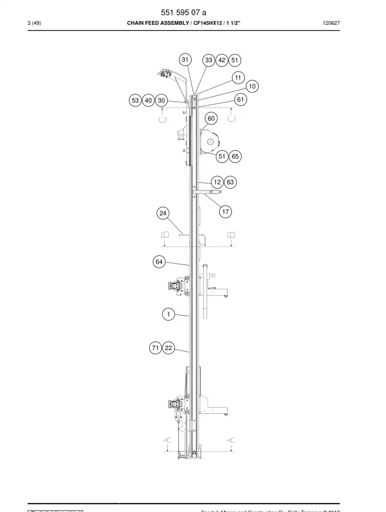 55062252b 550 622 52b Plate, Rear - Sandvik Technical Drawing