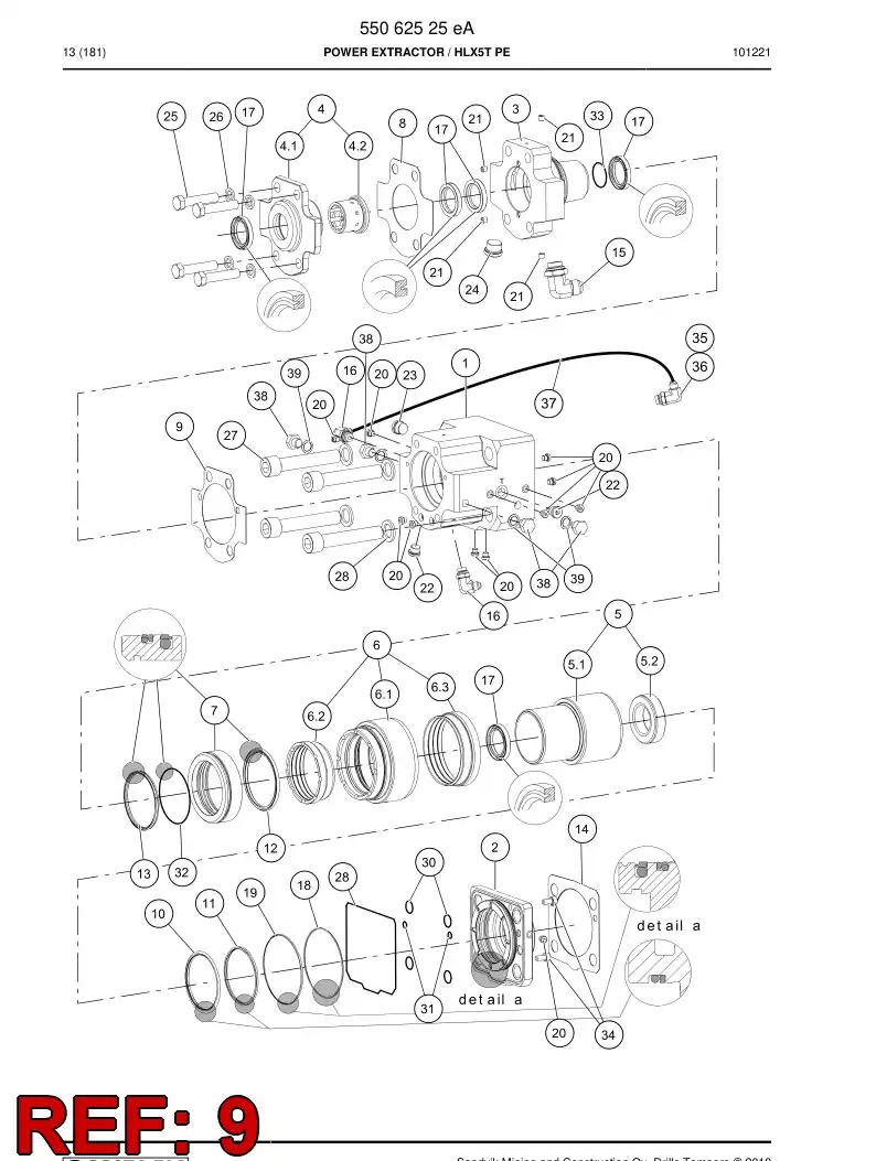 55062523 550 625 23 Gasket plate - Sandvik Technical Drawing